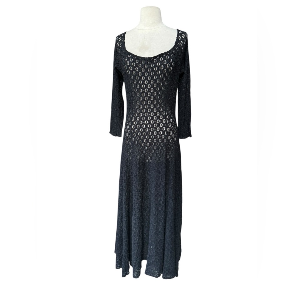 1990s Nicole Open Knit Whimsigoth Maxi Dress